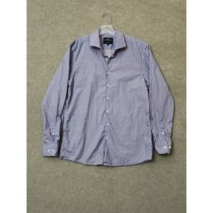 Rodd Gunn Button Up Shirt Mens Large Purple Long Sleeve Sports Fit Woven Italy